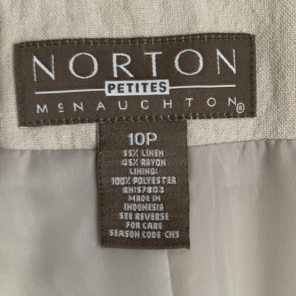 Norton Linen Blend Buttons Up Blazer Size 10P - Picture 9 of 9